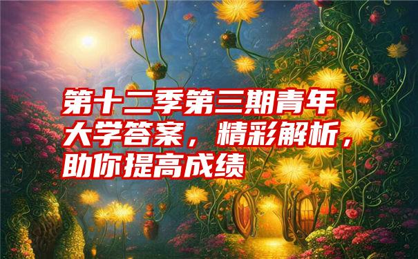 第十二季第三期青年大学答案，精彩解析，助你提高成绩