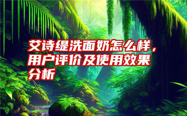 艾诗缇洗面奶怎么样，用户评价及使用效果分析