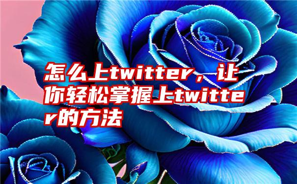 怎么上twitter，让你轻松掌握上twitter的方法