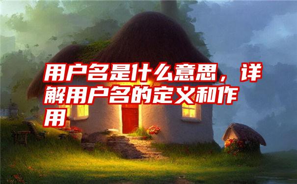 用户名是什么意思，详解用户名的定义和作用