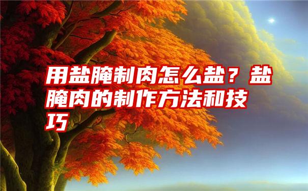 用盐腌制肉怎么盐？盐腌肉的制作方法和技巧