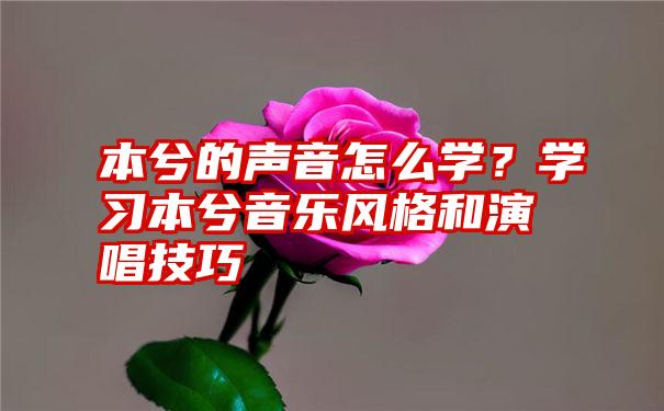 本兮的声音怎么学？学习本兮音乐风格和演唱技巧