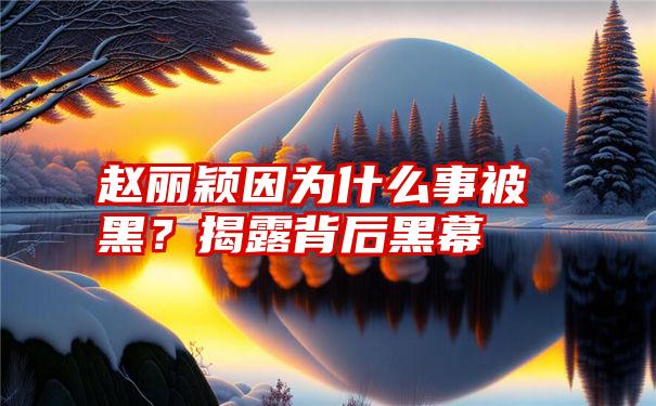 赵丽颖因为什么事被黑？揭露背后黑幕