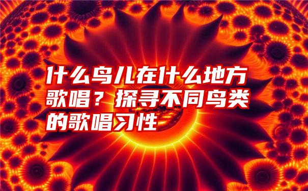 什么鸟儿在什么地方歌唱？探寻不同鸟类的歌唱习性