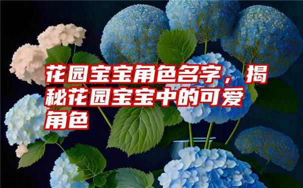 花园宝宝角色名字，揭秘花园宝宝中的可爱角色