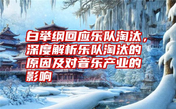 白举纲回应乐队淘汰，深度解析乐队淘汰的原因及对音乐产业的影响