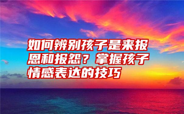 如何辨别孩子是来报恩和报怨？掌握孩子情感表达的技巧