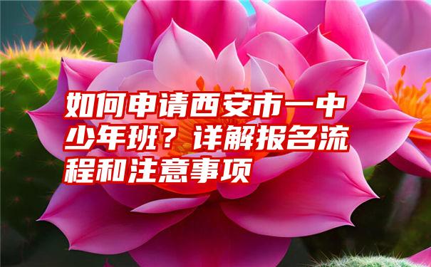 如何申请西安市一中少年班？详解报名流程和注意事项