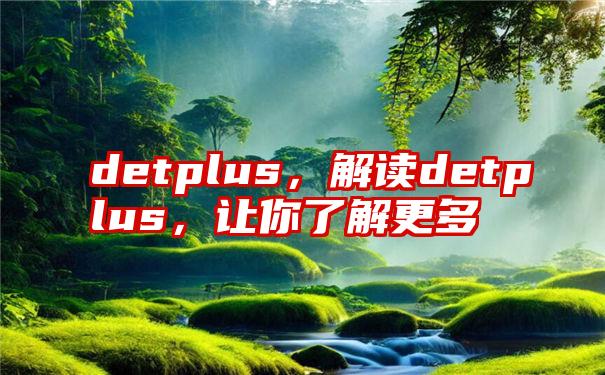 detplus，解读detplus，让你了解更多