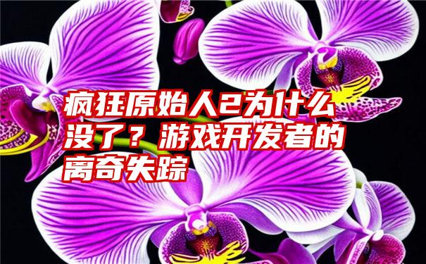 疯狂原始人2为什么没了？游戏开发者的离奇失踪