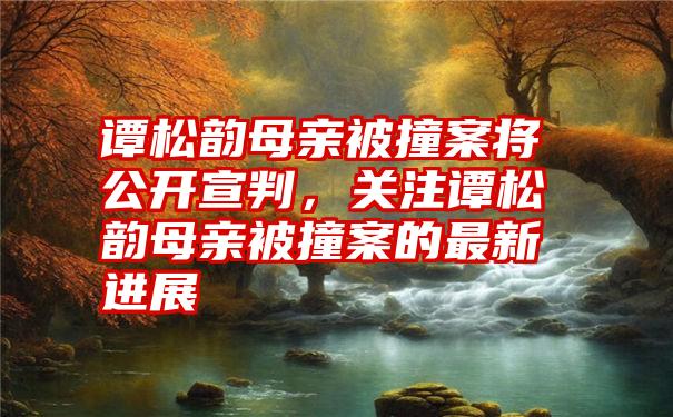 谭松韵母亲被撞案将公开宣判，关注谭松韵母亲被撞案的最新进展