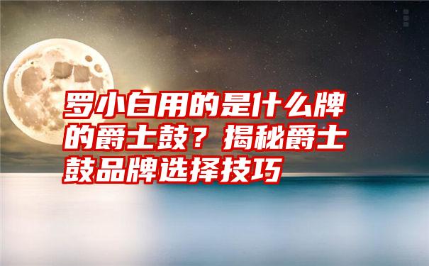 罗小白用的是什么牌的爵士鼓？揭秘爵士鼓品牌选择技巧