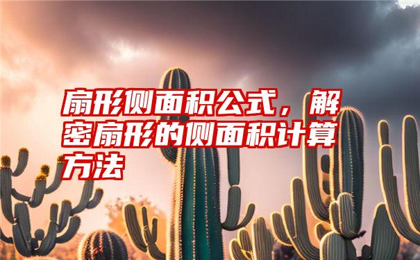 扇形侧面积公式，解密扇形的侧面积计算方法