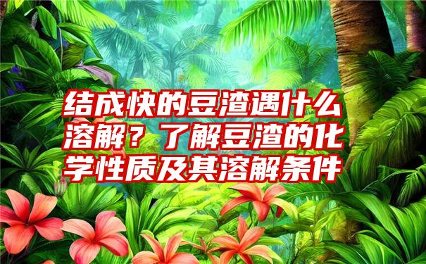 结成快的豆渣遇什么溶解？了解豆渣的化学性质及其溶解条件