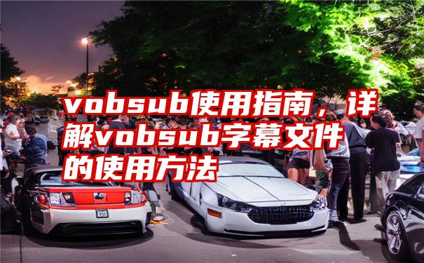 vobsub使用指南，详解vobsub字幕文件的使用方法