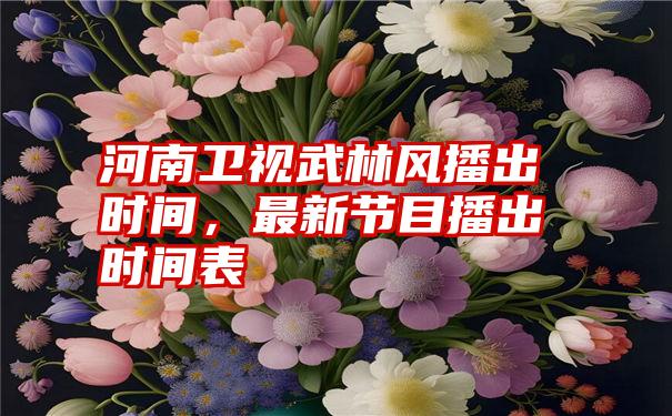 河南卫视武林风播出时间，最新节目播出时间表