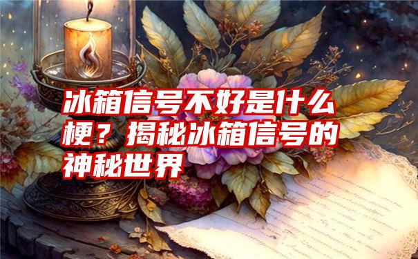 冰箱信号不好是什么梗？揭秘冰箱信号的神秘世界