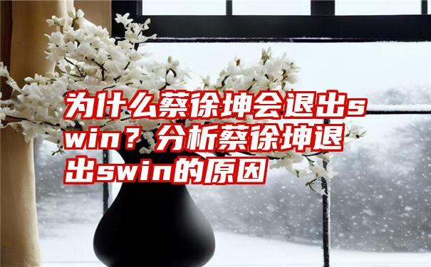 为什么蔡徐坤会退出swin？分析蔡徐坤退出swin的原因