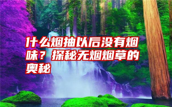 什么烟抽以后没有烟味？探秘无烟烟草的奥秘