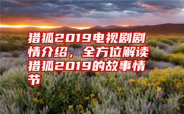 猎狐2019电视剧剧情介绍，全方位解读猎狐2019的故事情节