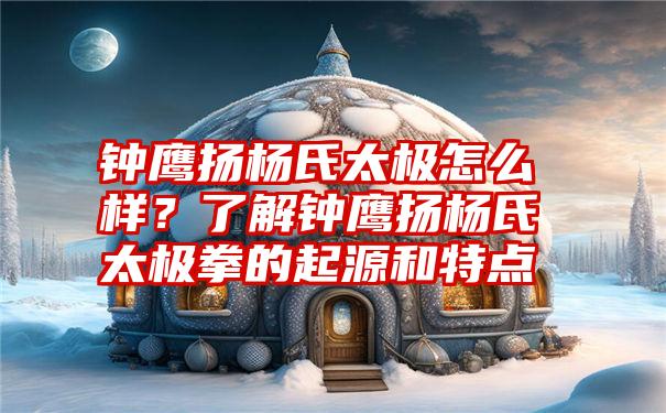 钟鹰扬杨氏太极怎么样？了解钟鹰扬杨氏太极拳的起源和特点