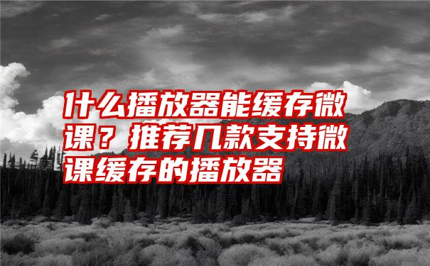 什么播放器能缓存微课？推荐几款支持微课缓存的播放器