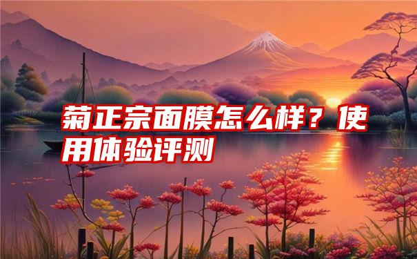 菊正宗面膜怎么样？使用体验评测