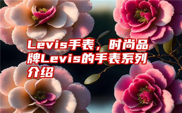 Levis手表，时尚品牌Levis的手表系列介绍