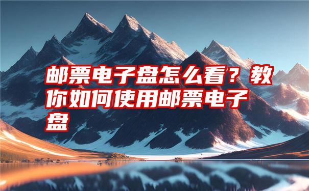 邮票电子盘怎么看？教你如何使用邮票电子盘