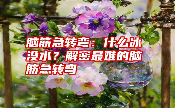 脑筋急转弯：什么冰没水？解密最难的脑筋急转弯