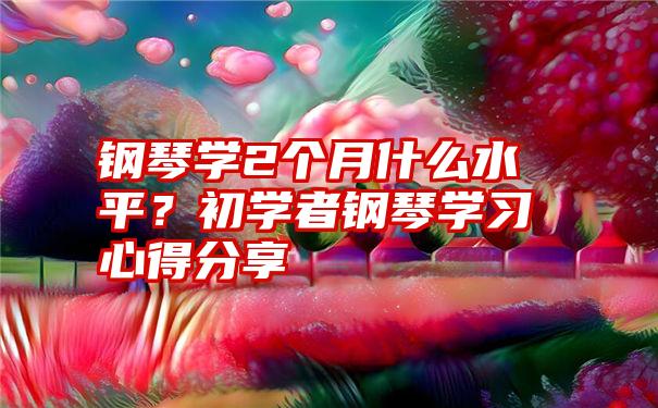 钢琴学2个月什么水平？初学者钢琴学习心得分享