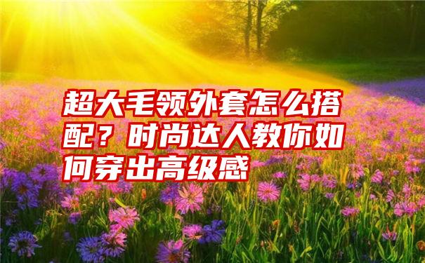 超大毛领外套怎么搭配？时尚达人教你如何穿出高级感