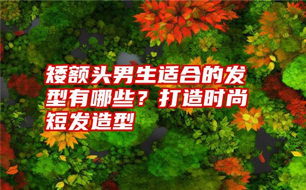 矮额头男生适合的发型有哪些？打造时尚短发造型