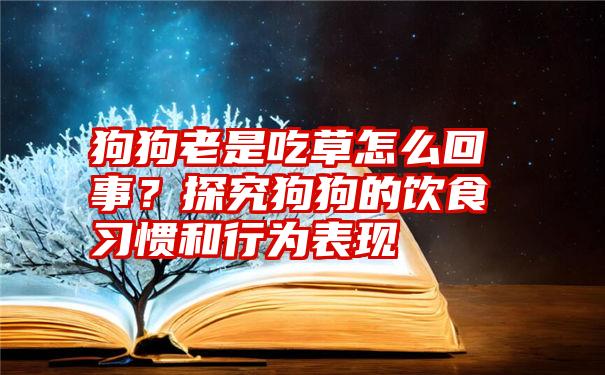 狗狗老是吃草怎么回事？探究狗狗的饮食习惯和行为表现