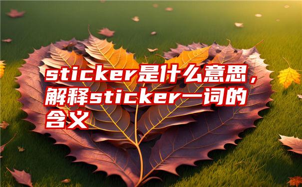 sticker是什么意思，解释sticker一词的含义