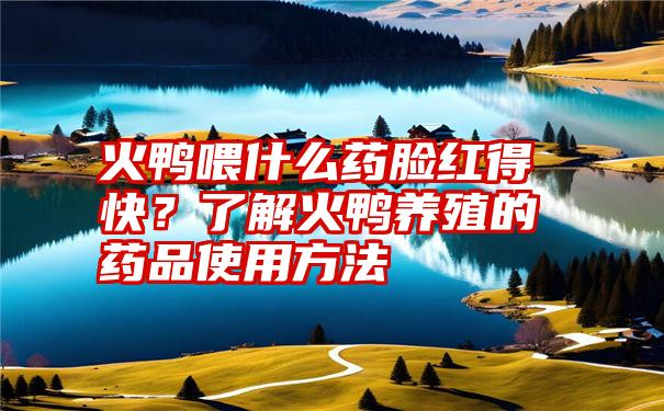 火鸭喂什么药脸红得快？了解火鸭养殖的药品使用方法