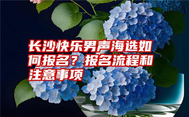 长沙快乐男声海选如何报名？报名流程和注意事项