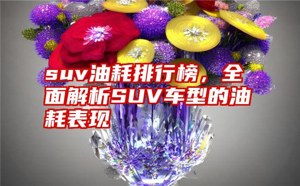 suv油耗排行榜，全面解析SUV车型的油耗表现