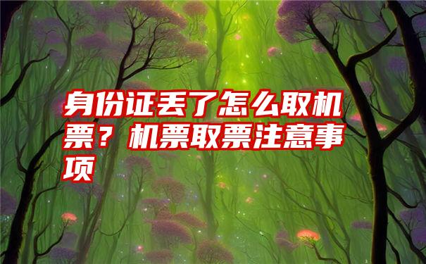 身份证丢了怎么取机票？机票取票注意事项