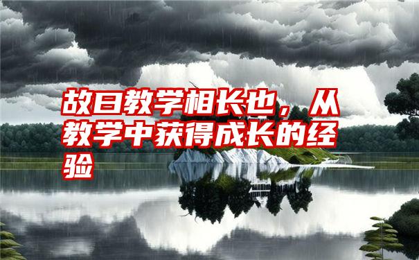 故曰教学相长也，从教学中获得成长的经验