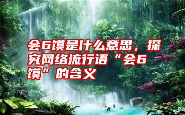 会6馍是什么意思，探究网络流行语“会6馍”的含义