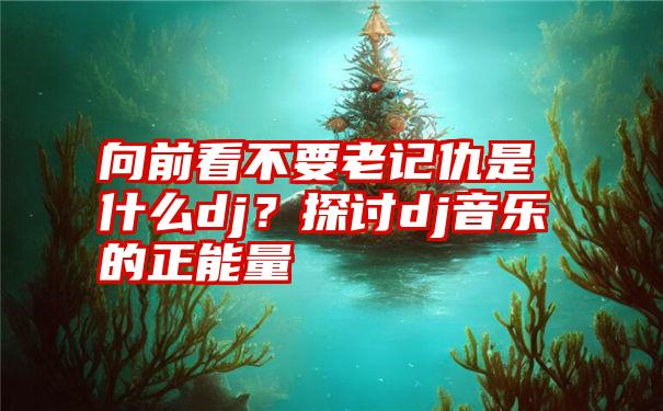 向前看不要老记仇是什么dj？探讨dj音乐的正能量