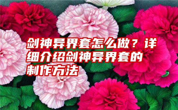 剑神异界套怎么做？详细介绍剑神异界套的制作方法