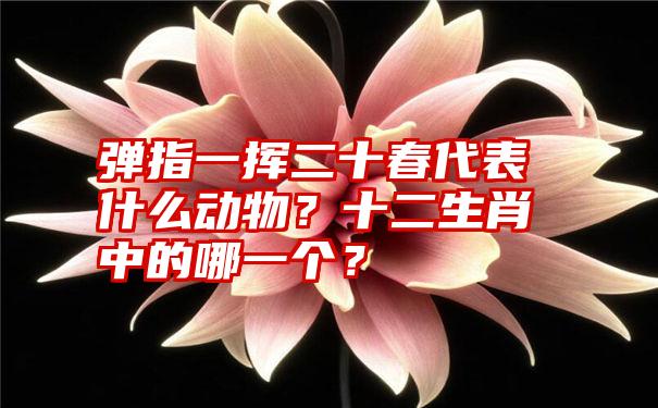 弹指一挥二十春代表什么动物？十二生肖中的哪一个？