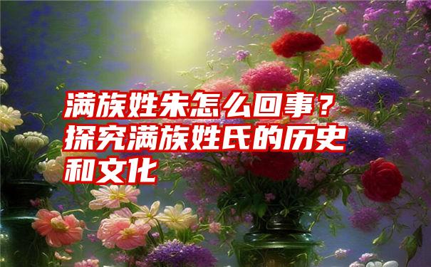 满族姓朱怎么回事？探究满族姓氏的历史和文化