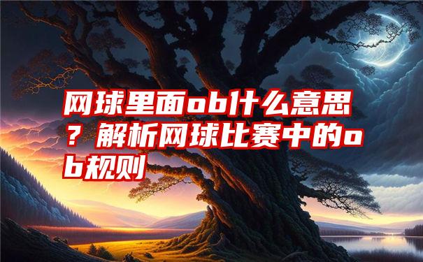 网球里面ob什么意思？解析网球比赛中的ob规则