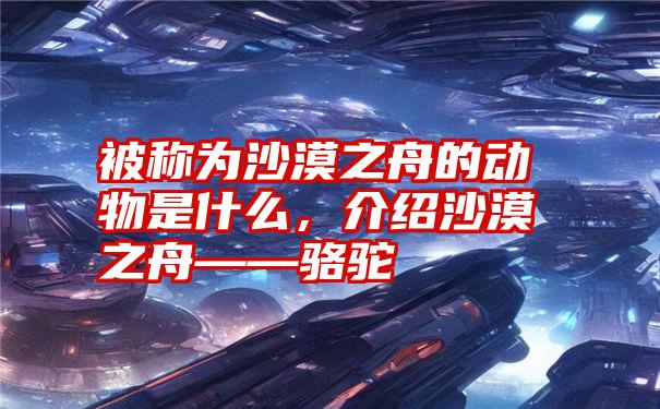 被称为沙漠之舟的动物是什么，介绍沙漠之舟——骆驼