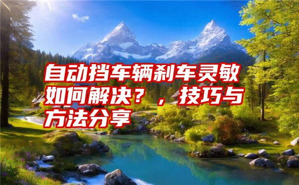 自动挡车辆刹车灵敏如何解决？，技巧与方法分享