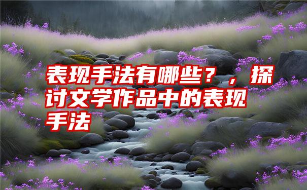 表现手法有哪些？，探讨文学作品中的表现手法