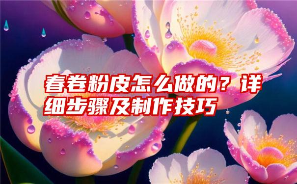 春卷粉皮怎么做的？详细步骤及制作技巧